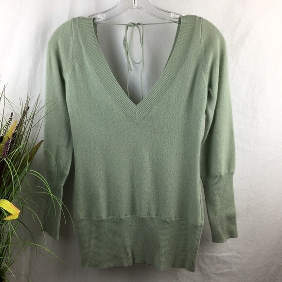 Arden B 100% Cashmere Pistachio Green Long Sleeve sweater S - Picture 2 of 9